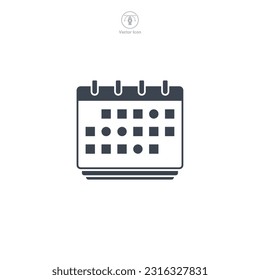 Calendar icon. A neat and organized vector illustration of a calendar, symbolizing scheduling, planning, and keeping track of important dates.