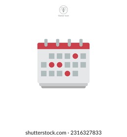 Calendar icon. A neat and organized vector illustration of a calendar, symbolizing scheduling, planning, and keeping track of important dates.