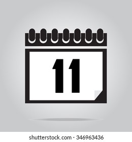 Calendar icon number 11 vector illustration