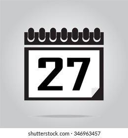 Calendar icon number 27 vector illustration