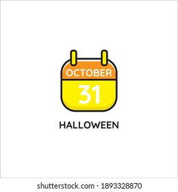 calendar icon, October 31st Halloween day vector design