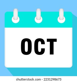 Icono de calendario para octubre. Ilustración vectorial.