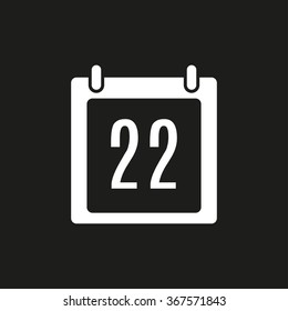 Calendar  icon  on black background. Vector illustration.