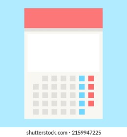 Calendar icon on blue background. vector.