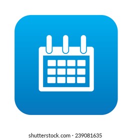 Calendar icon on blue button,clean vector
