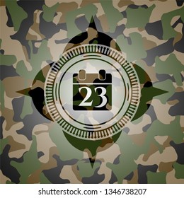 calendar icon on camo pattern