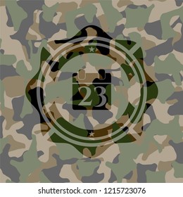 calendar icon on camouflage pattern