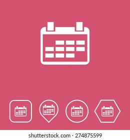 Calendar Icon on Flat UI Colors with Different Shapes. Eps-10.