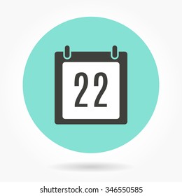 Calendar  icon  on green background. Vector illustration.