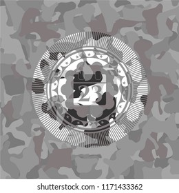 calendar icon on grey camouflage pattern