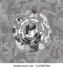 calendar icon on grey camouflage texture