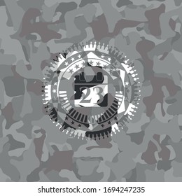 calendar icon on grey camouflage texture
