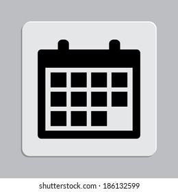 Calendar Icon on a grey flat button 