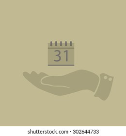the calendar icon on the hand