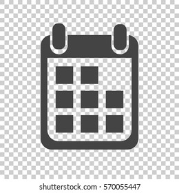 Calendar icon on isolated background, vector illustration. Flat style. Icons for design, website.