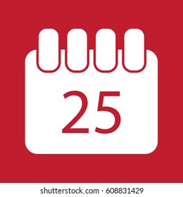 Calendar icon on red background