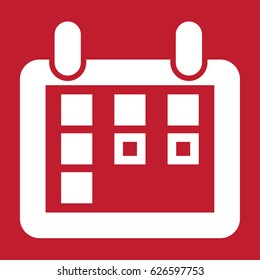 Calendar icon on red background