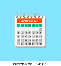 Calendar icon on September 2018