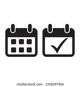 Calendar Icon. Calendar on the wall. Calendar check mark icon vector illustration.