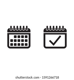 Calendar icon. Calendar on the wall. Calendar check mark icon vector illustration.