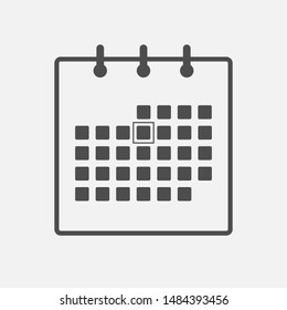 Calendar icon on white background