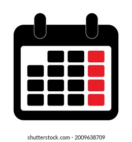 icono de calendario sobre fondo blanco