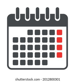 icono de calendario sobre fondo blanco