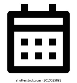 Icono de calendario en el fondo blanco.