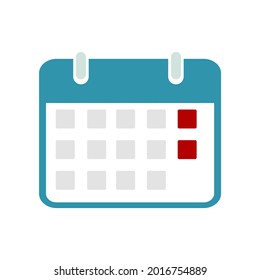 calendar icon on a white background, vector illustration