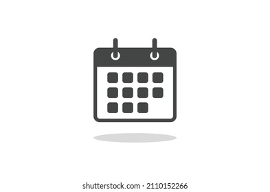 Icono de calendario sobre fondo blanco, EPS vectorial 10.