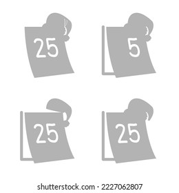 Icono de calendario en fondo blanco, Navidad, ilustración de vector