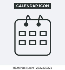 Icono de calendario sobre fondo blanco. Icono de calendario de esquema. Icono de Calendario mínimo y Premium. Vector EPS 10.