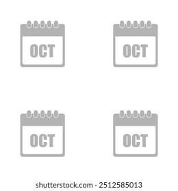 calendar icon on a white background, October, vector illustration
