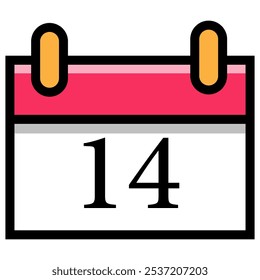 Calendar icon on white background