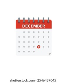 Calendar icon on white background stock illustration. Christmas Icon on Transparent Background stock illustration