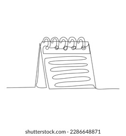Dibujo de una línea en el icono de calendario. Ilustración vectorial de icono de calendario de línea única continua