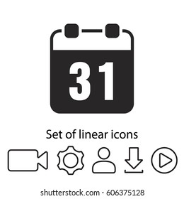 Calendar icon. One of set web icons