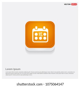 Calendar Icon Orange Abstract Web Button