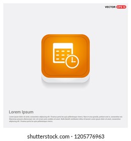 calendar icon Orange Abstract Web Button - Free vector icon