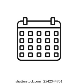 Calendar icon outline collection or set in black and white
