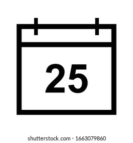 calendar icon outline isolated vector illustration