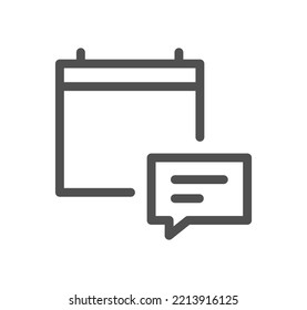 Calendar icon outline and linear vector.