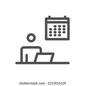 Calendar icon outline and linear vector.