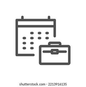 Calendar icon outline and linear vector.