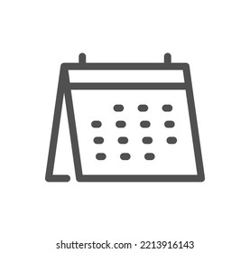 Calendar icon outline and linear vector.