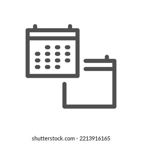Calendar icon outline and linear vector.