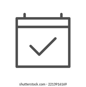 Calendar icon outline and linear vector.