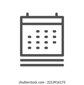 Calendar icon outline and linear vector.