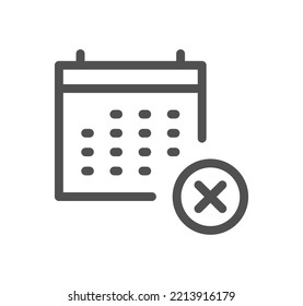 Esquema del icono del calendario y vector lineal.