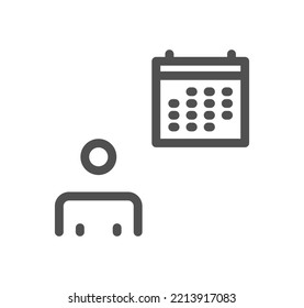Calendar icon outline and linear vector.